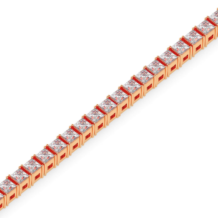 3.55Ct Princess Prong Set Lab-Grown Diamond Gold Tennis Bracelets