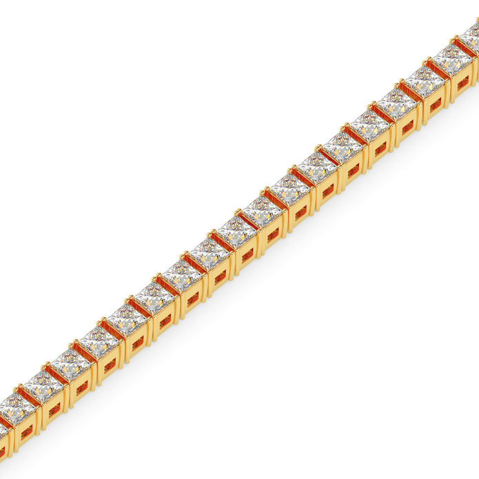 3.55Ct Princess Prong Set Lab-Grown Diamond Gold Tennis Bracelets
