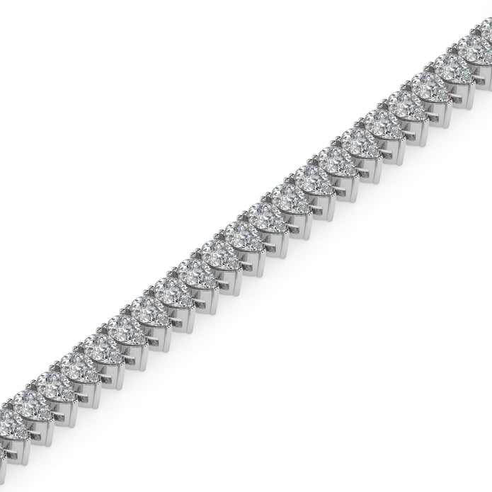 4.19Ct Pear Prong Set Lab-Grown Diamond Gold Tennis Bracelets