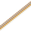 4.19Ct Pear Prong Set Lab-Grown Diamond Gold Tennis Bracelets