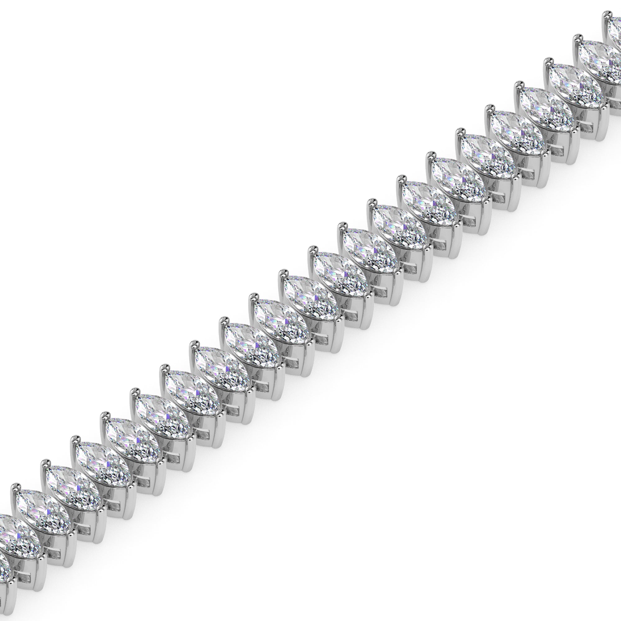 4.47Ct Marquise Prong Set Lab-Grown Diamond Gold Tennis Bracelets