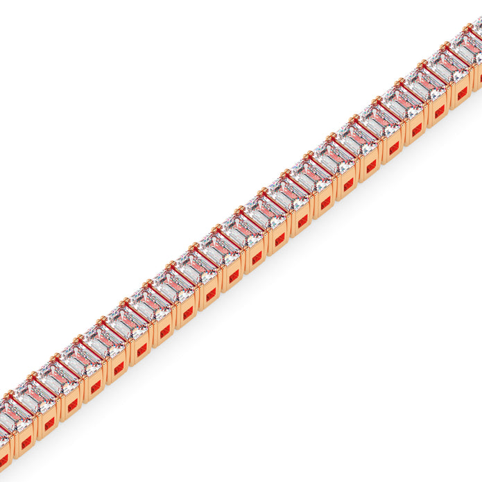 3.53Ct Emerald Prong Set Lab-Grown Diamond Gold Tennis Bracelets