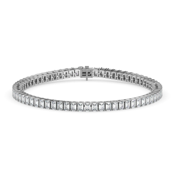 3.53Ct Emerald Prong Set Lab-Grown Diamond Gold Tennis Bracelets