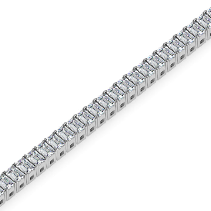 3.53Ct Emerald Prong Set Lab-Grown Diamond Gold Tennis Bracelets