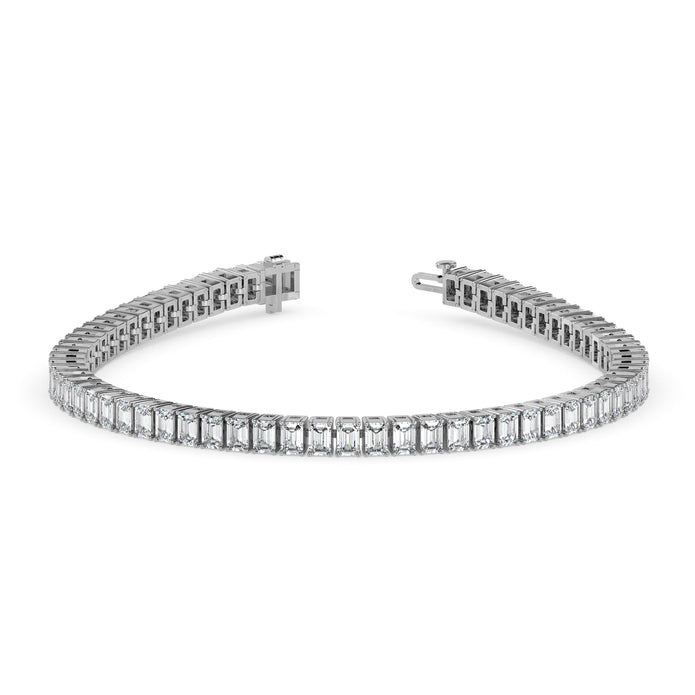 3.53Ct Emerald Prong Set Lab-Grown Diamond Gold Tennis Bracelets