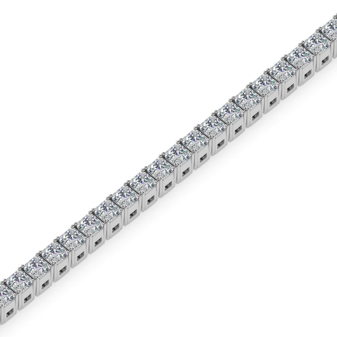 4.08Ct Square Shape Emerald Prong Set Lab-Grown Diamond Gold Tennis Bracelets