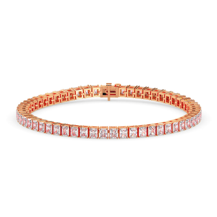 3.98Ct Radiant Prong Set Lab-Grown Diamond Gold Tennis Bracelets