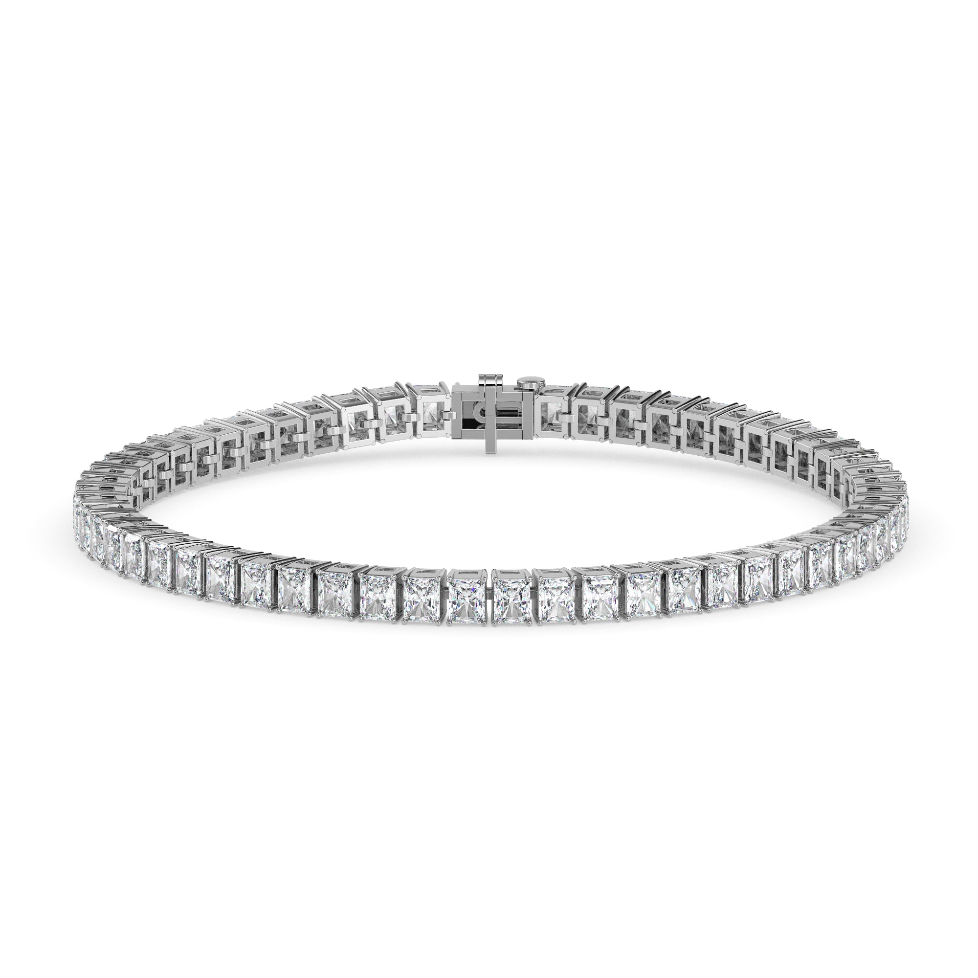 3.98Ct Radiant Prong Set Lab-Grown Diamond Gold Tennis Bracelets