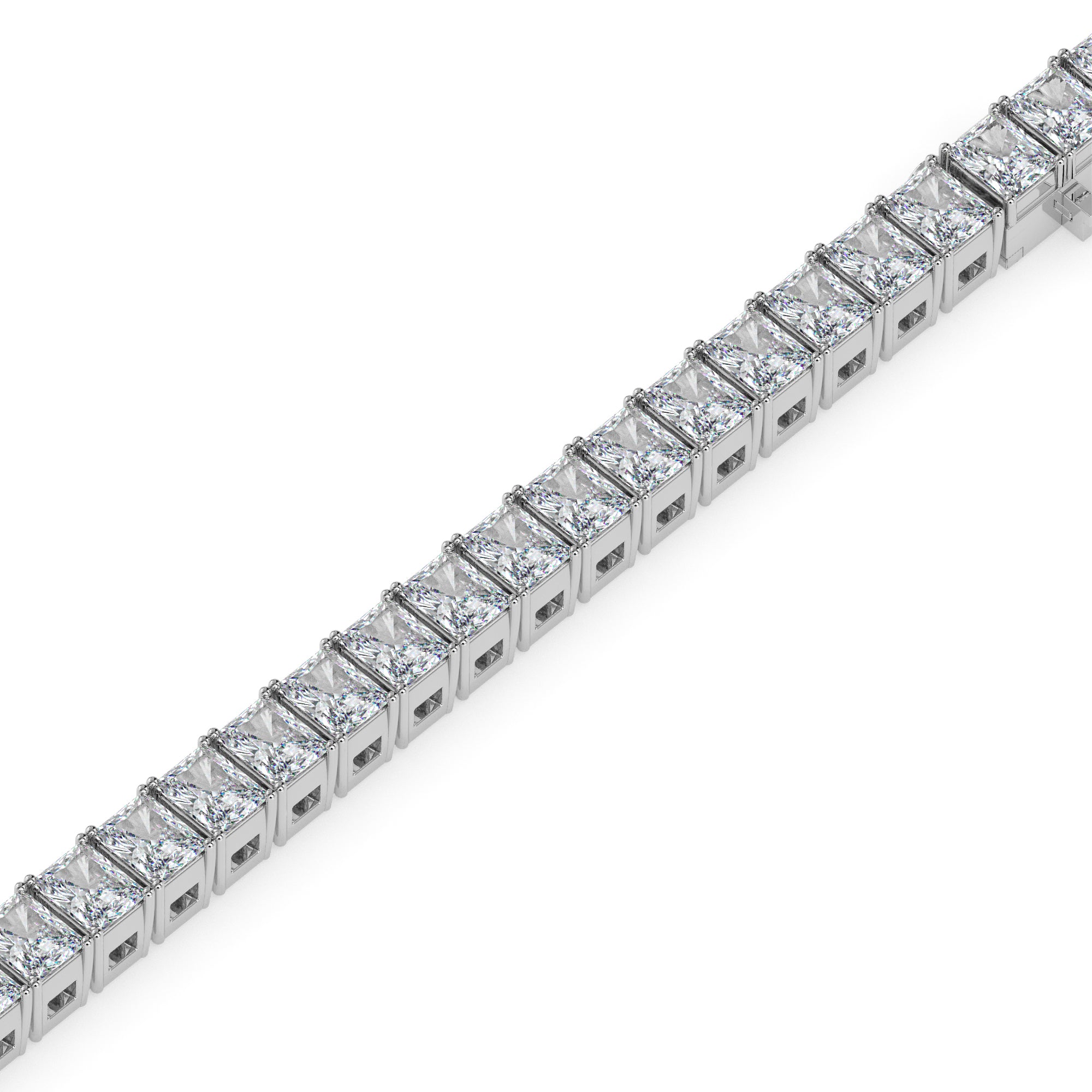 3.98Ct Radiant Prong Set Lab-Grown Diamond Gold Tennis Bracelets