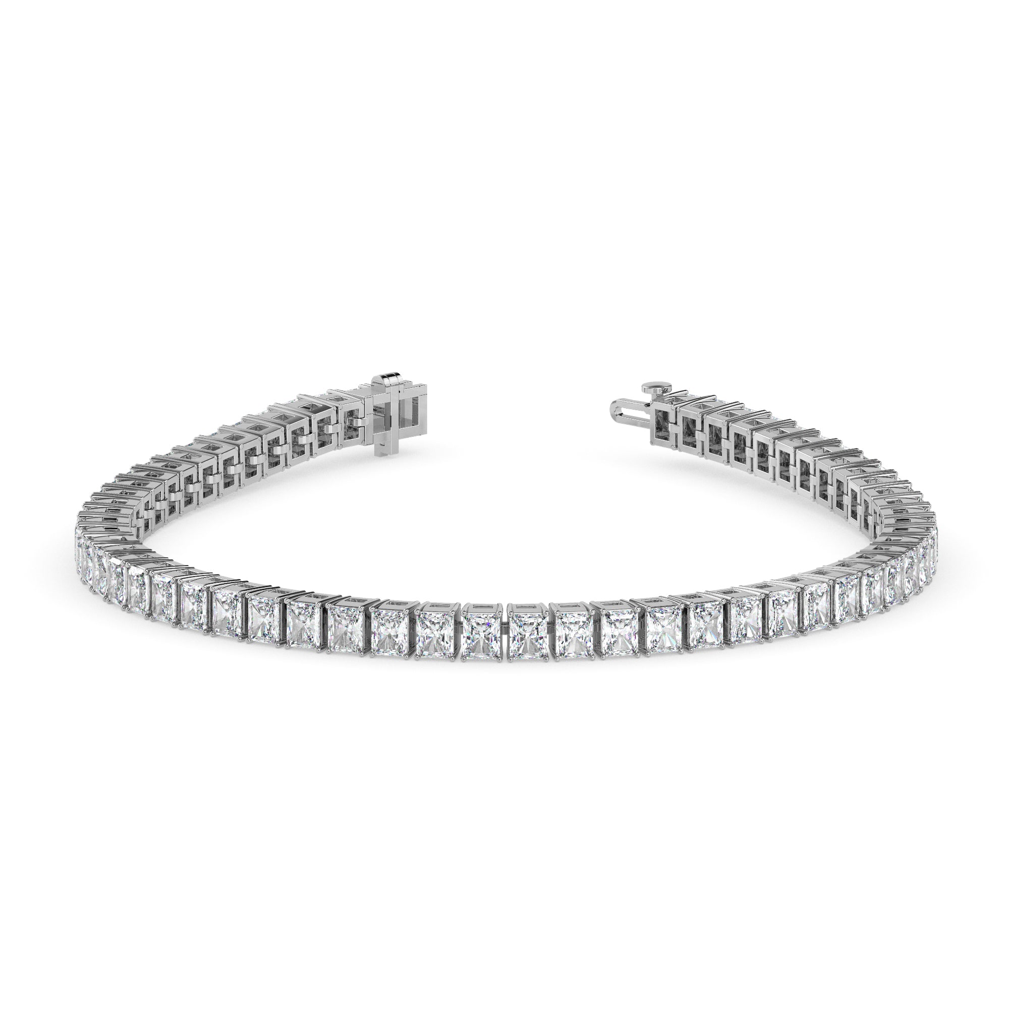 3.98Ct Radiant Prong Set Lab-Grown Diamond Gold Tennis Bracelets