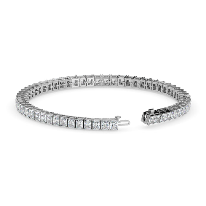 3.98Ct Radiant Prong Set Lab-Grown Diamond Gold Tennis Bracelets