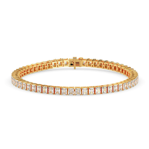 3.98Ct Radiant Prong Set Lab-Grown Diamond Gold Tennis Bracelets