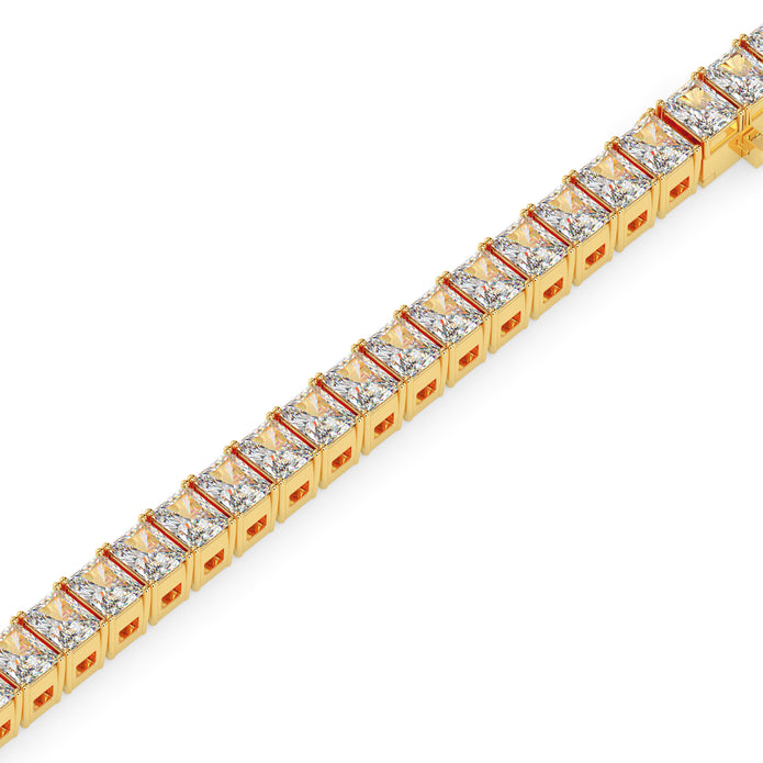 3.98Ct Radiant Prong Set Lab-Grown Diamond Gold Tennis Bracelets