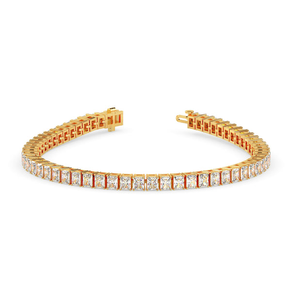 3.98Ct Radiant Prong Set Lab-Grown Diamond Gold Tennis Bracelets