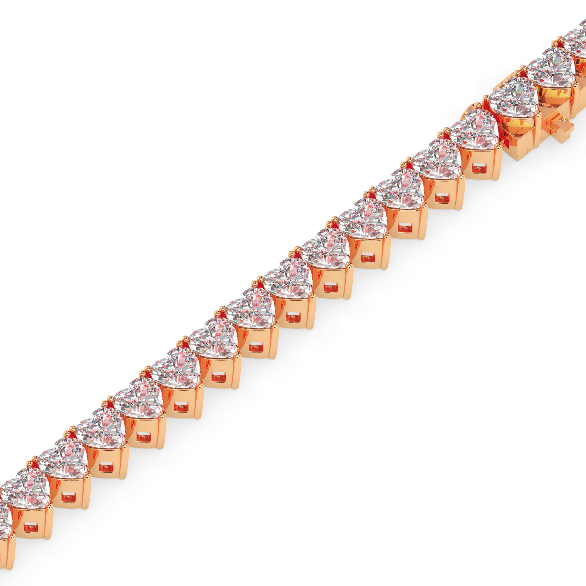 4.87Ct Heart Prong Set Lab-Grown Diamond Gold Tennis Bracelets