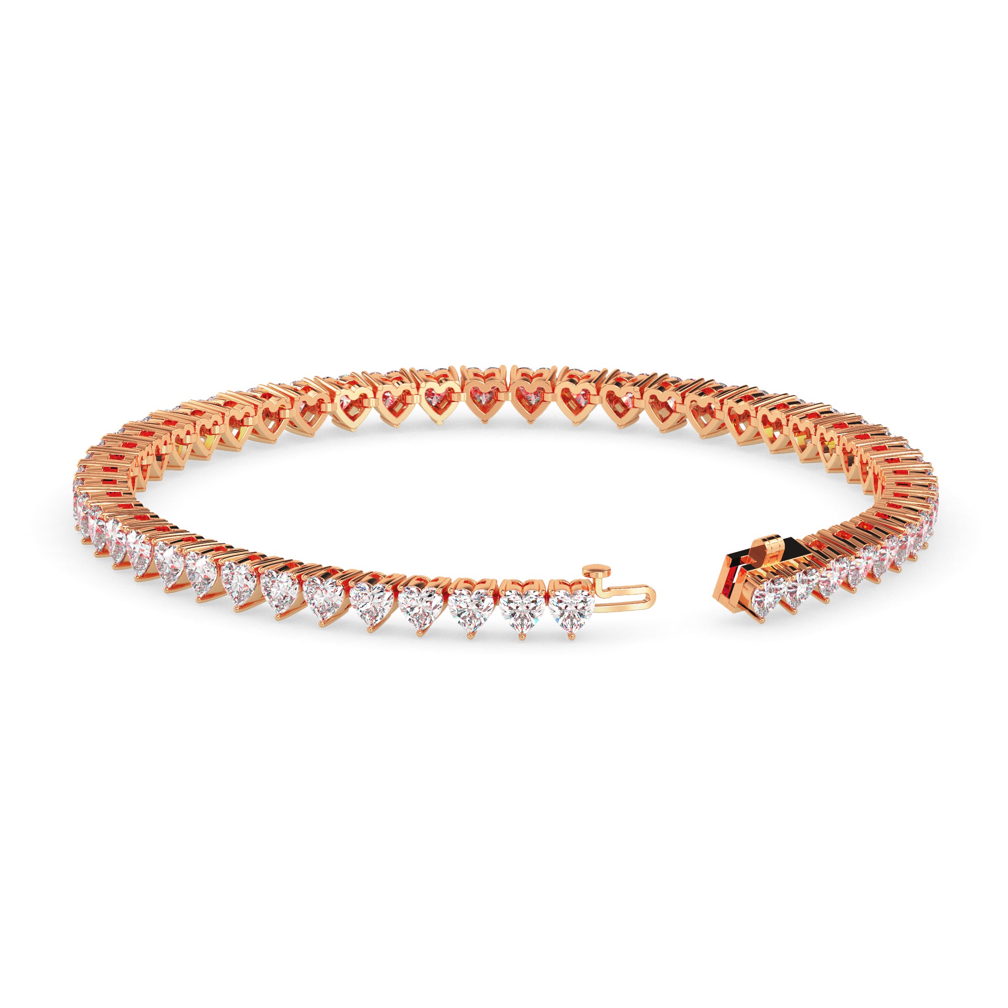 4.87Ct Heart Prong Set Lab-Grown Diamond Gold Tennis Bracelets
