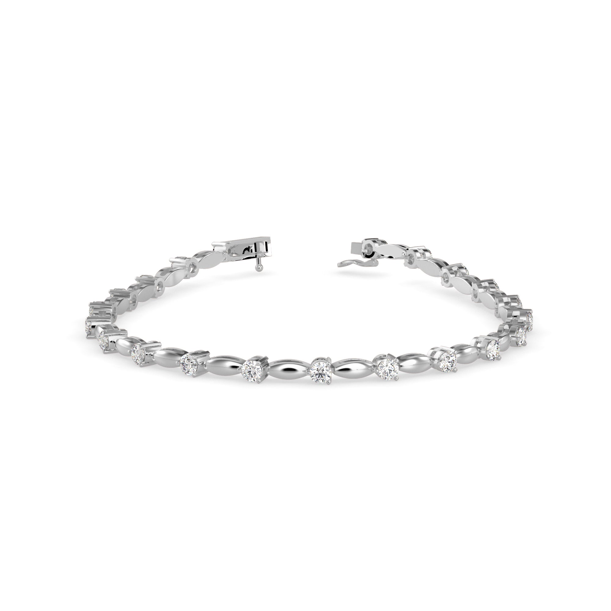 0.09Ct Round Cut Lab-Grown Diamond Gold Tennis Bracelet