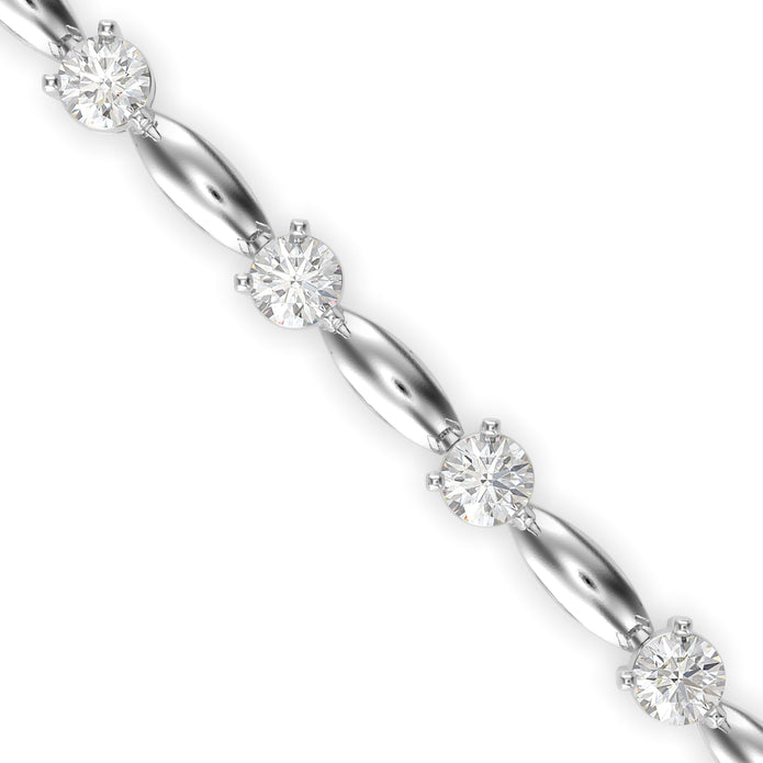 0.09Ct Round Cut Lab-Grown Diamond Gold Tennis Bracelet