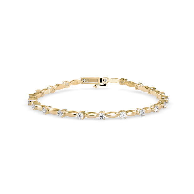 0.09Ct Round Cut Lab-Grown Diamond Gold Tennis Bracelet