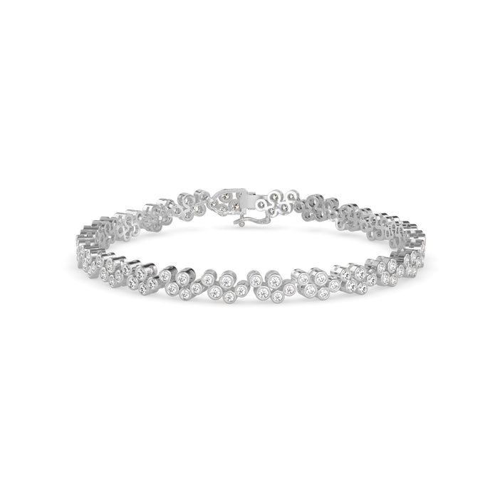0.08Ct Round Cut Bezel Set Lab-Grown Diamond Gold Tennis Bracelet
