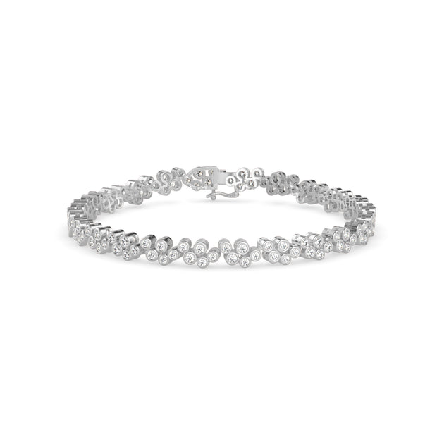 0.08Ct Round Cut Bezel Set Lab-Grown Diamond Gold Tennis Bracelet