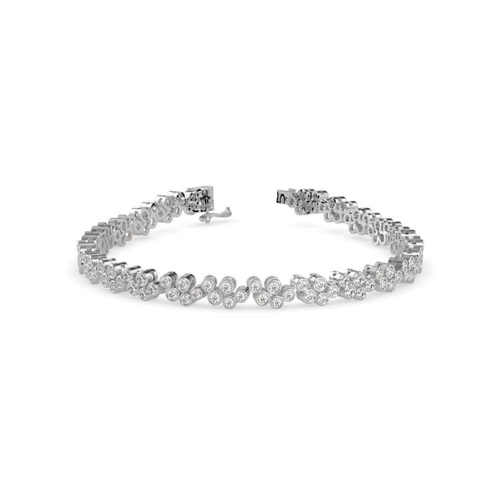 0.08Ct Round Cut Bezel Set Lab-Grown Diamond Gold Tennis Bracelet