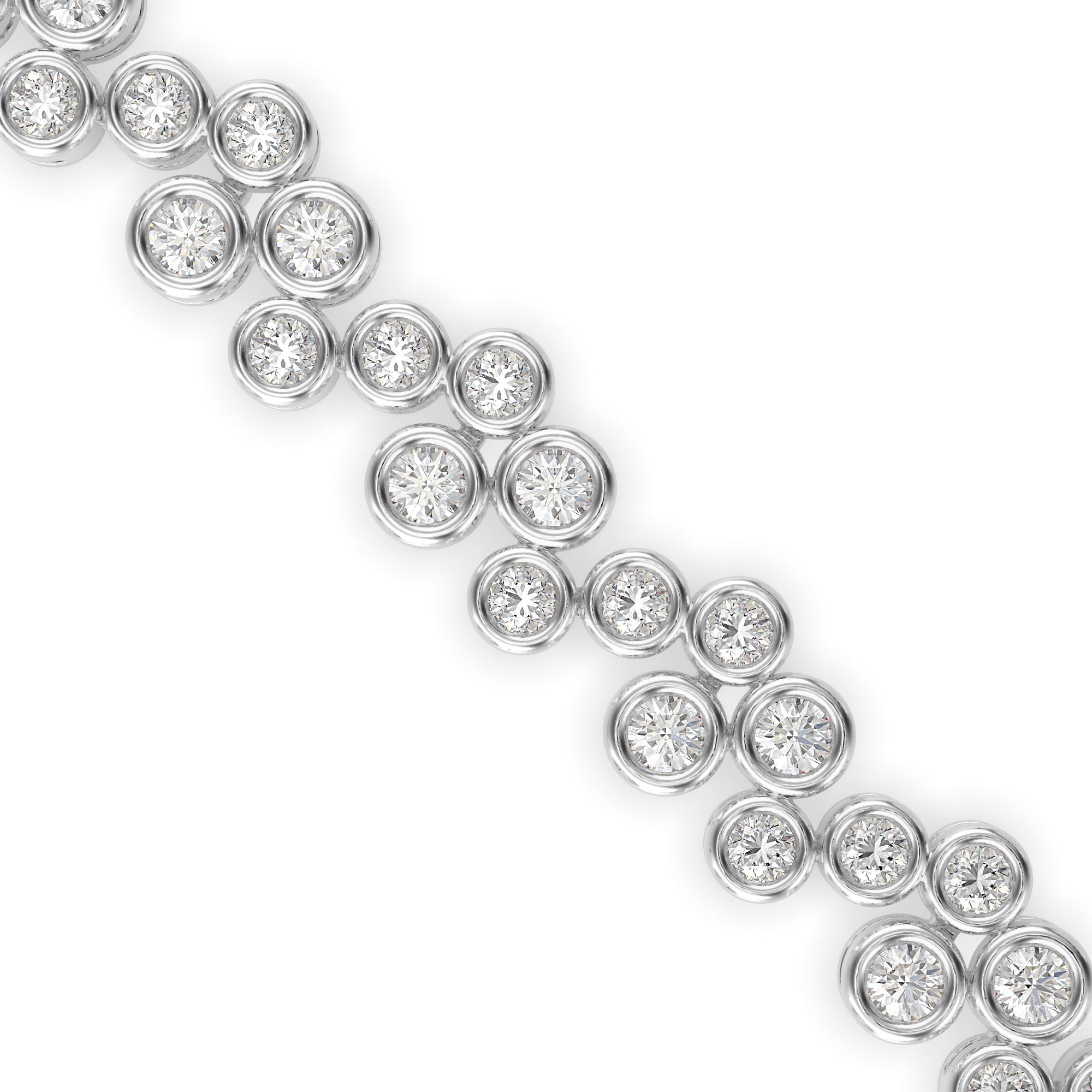 0.08Ct Round Cut Bezel Set Lab-Grown Diamond Gold Tennis Bracelet