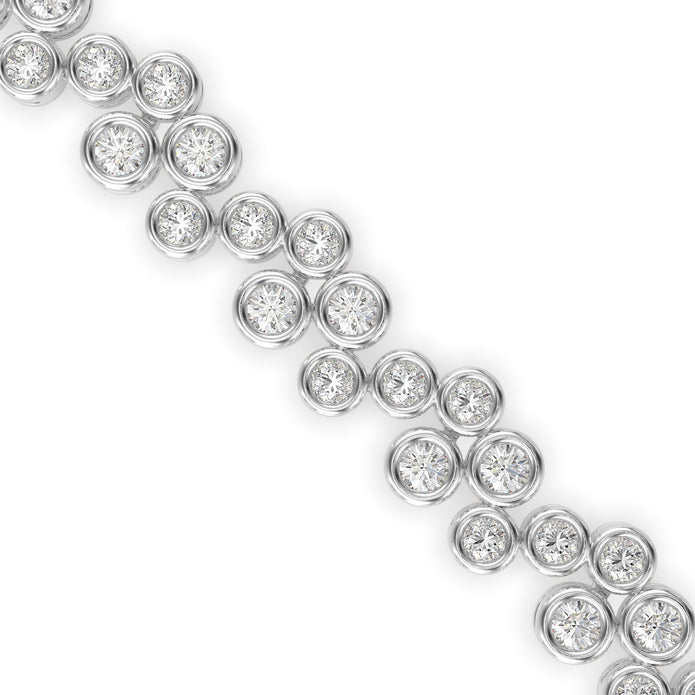 0.08Ct Round Cut Bezel Set Lab-Grown Diamond Gold Tennis Bracelet