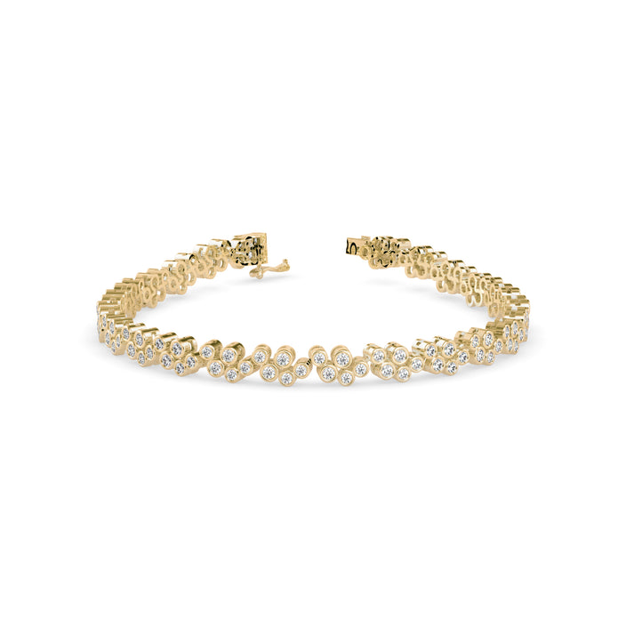0.08Ct Round Cut Bezel Set Lab-Grown Diamond Gold Tennis Bracelet