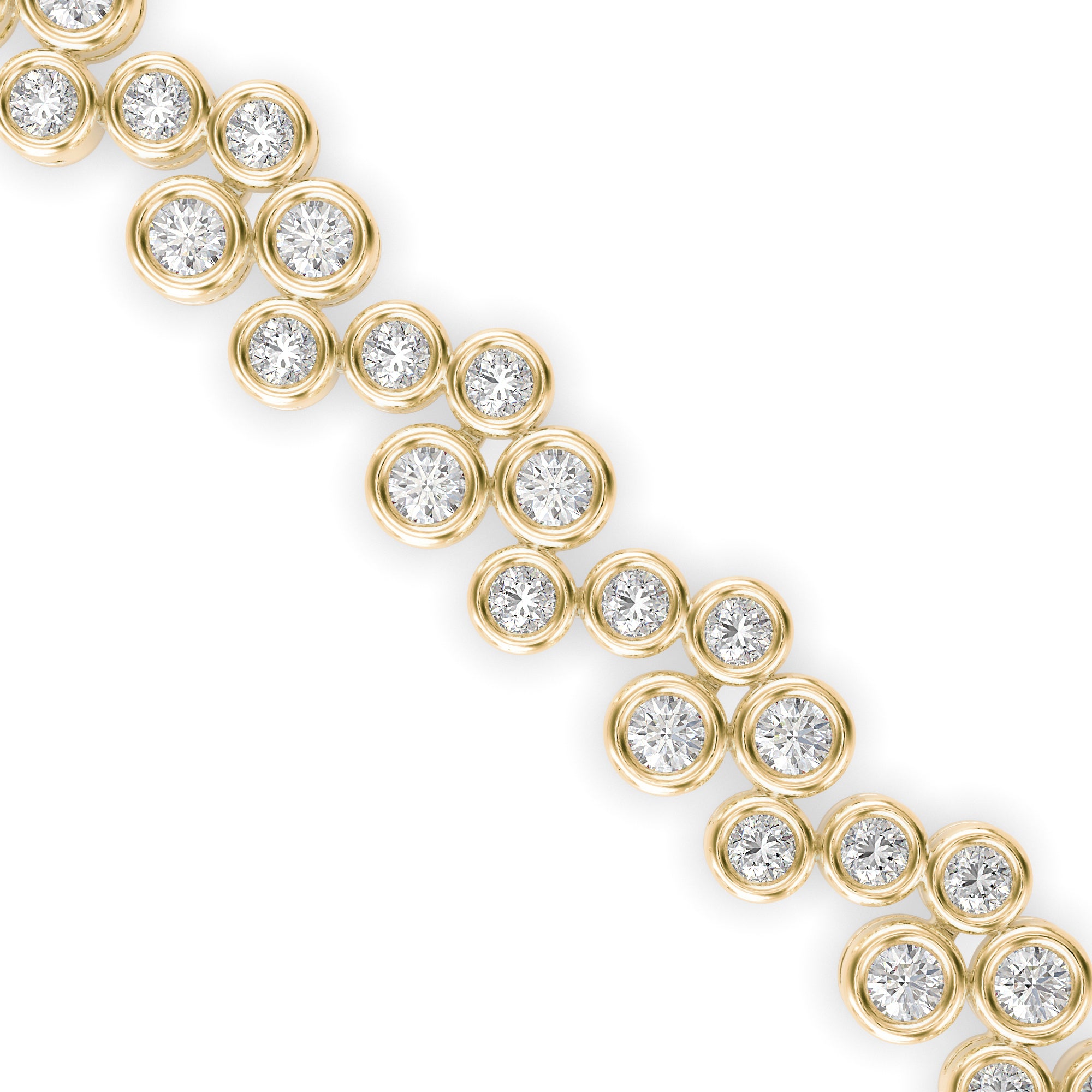 0.08Ct Round Cut Bezel Set Lab-Grown Diamond Gold Tennis Bracelet