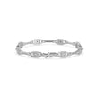 0.09Ct Vintage Milgrain Square Lab-Grown Diamond Gold Chain Bracelet