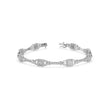 0.09Ct Vintage Milgrain Square Lab-Grown Diamond Gold Chain Bracelet