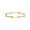 0.09Ct Vintage Milgrain Square Lab-Grown Diamond Gold Chain Bracelet