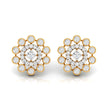 round diamond stud earrings in yellow gold