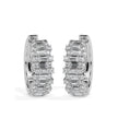 triple row diamond hoop earrings in white gold