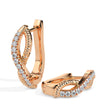 twisted infinity diamond hoop earrings in rose gold