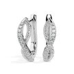 twisted infinity diamond hoop earrings in white gold