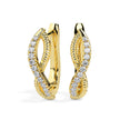 twisted infinity diamond hoop earrings in yellow gold