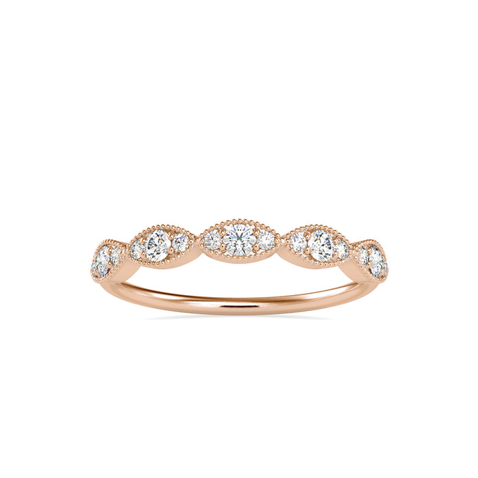 vintage round cut diamond ring in rose gold