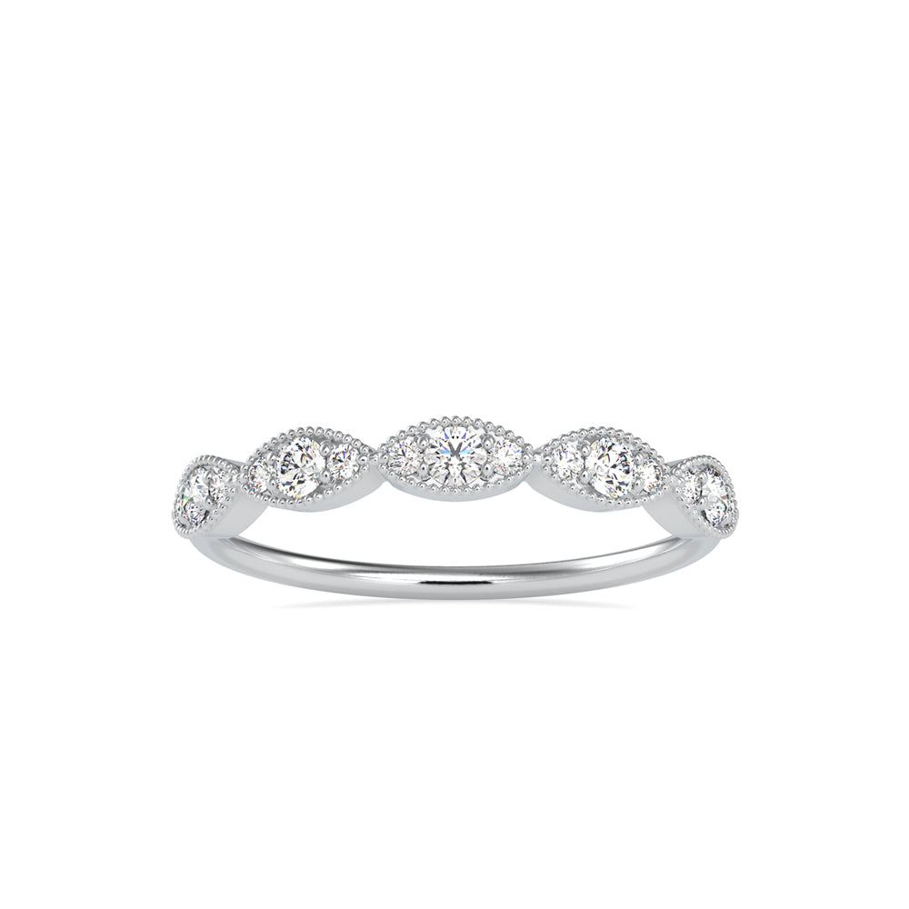 vintage round cut diamond ring in white gold