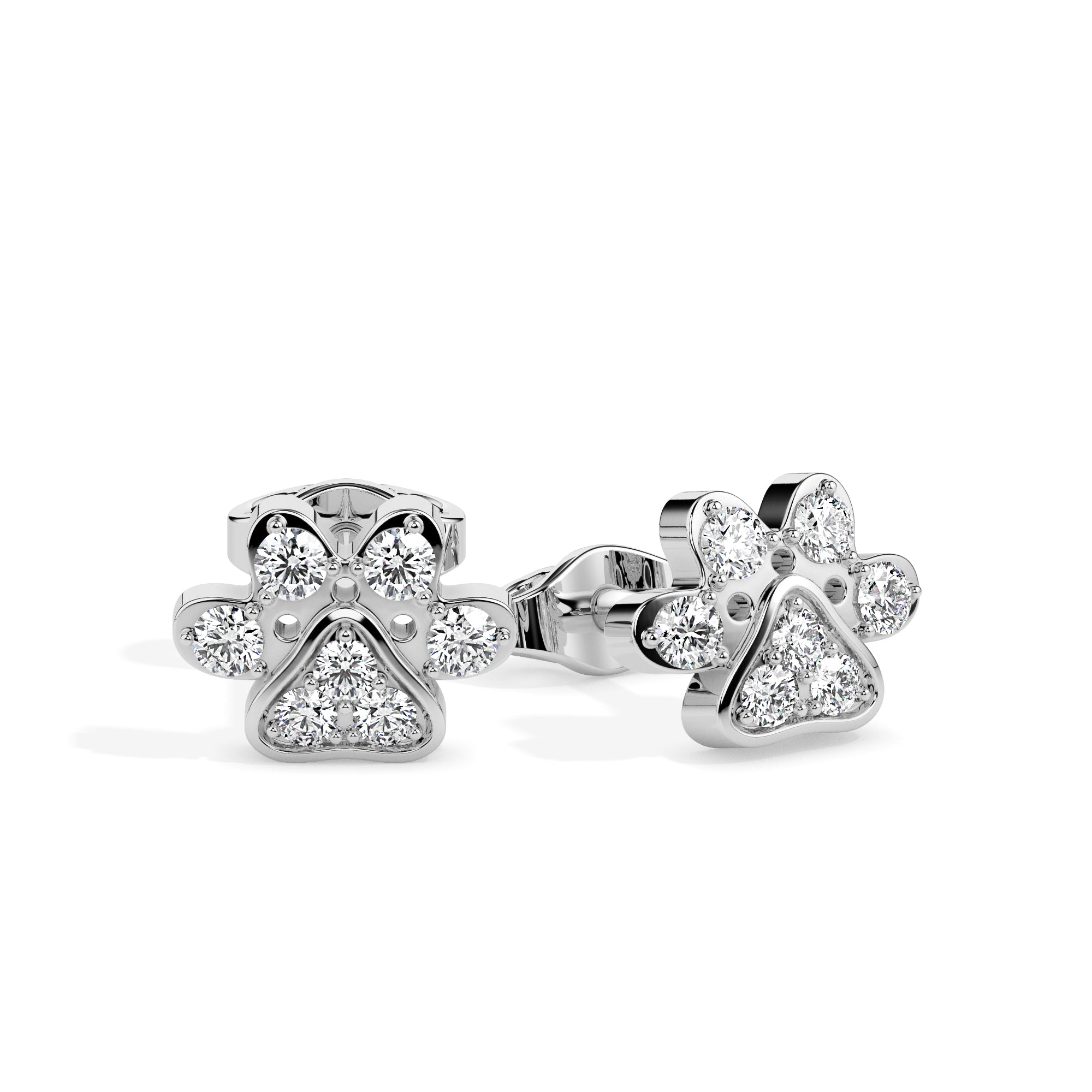 bubble drop hoop diamond earrings in white gold