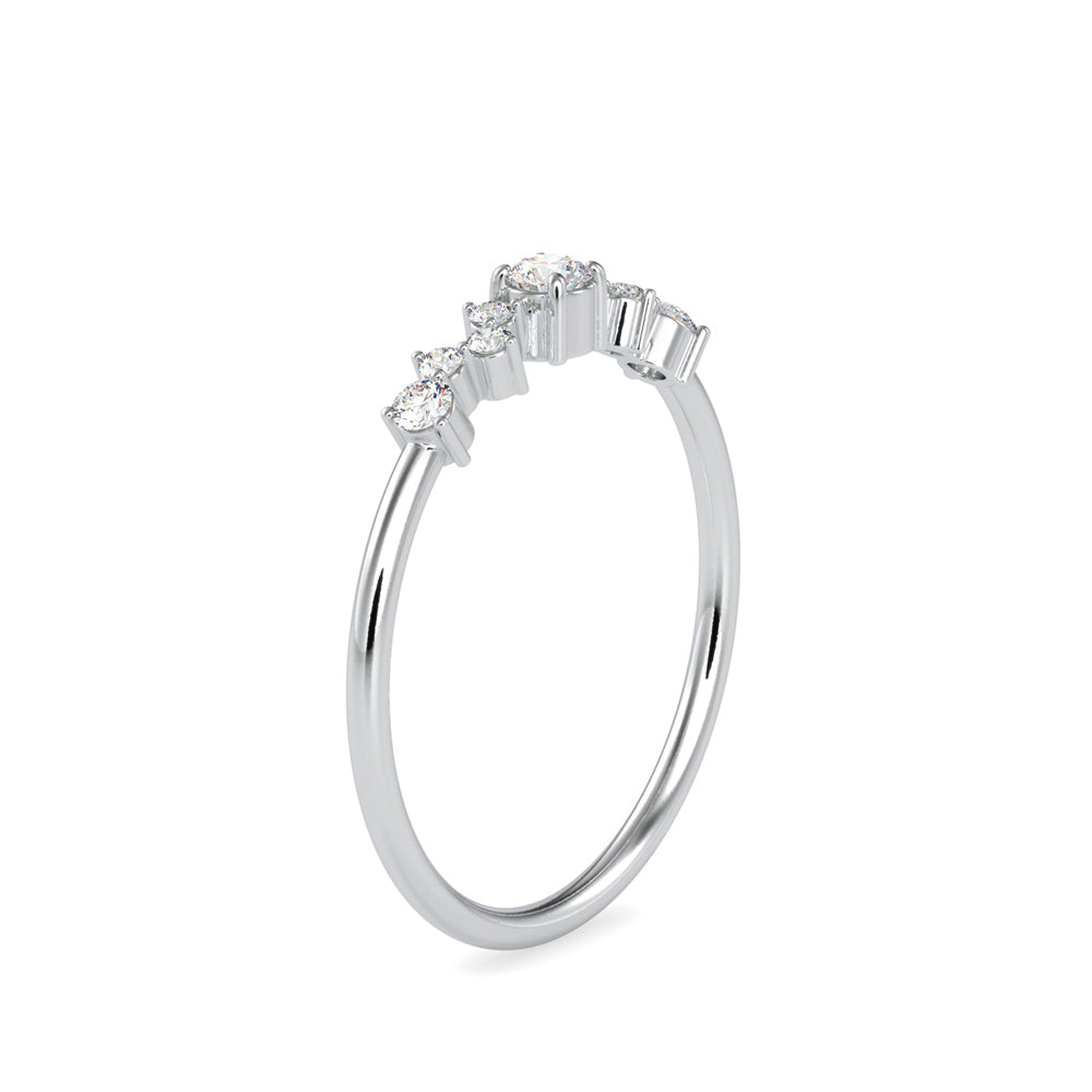 cluster style diamond ring in white gold