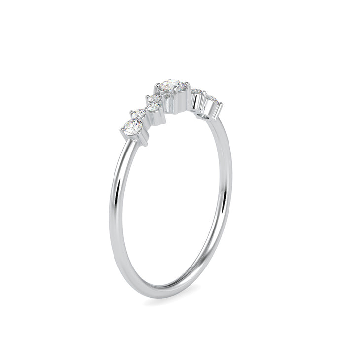 cluster style diamond ring in white gold