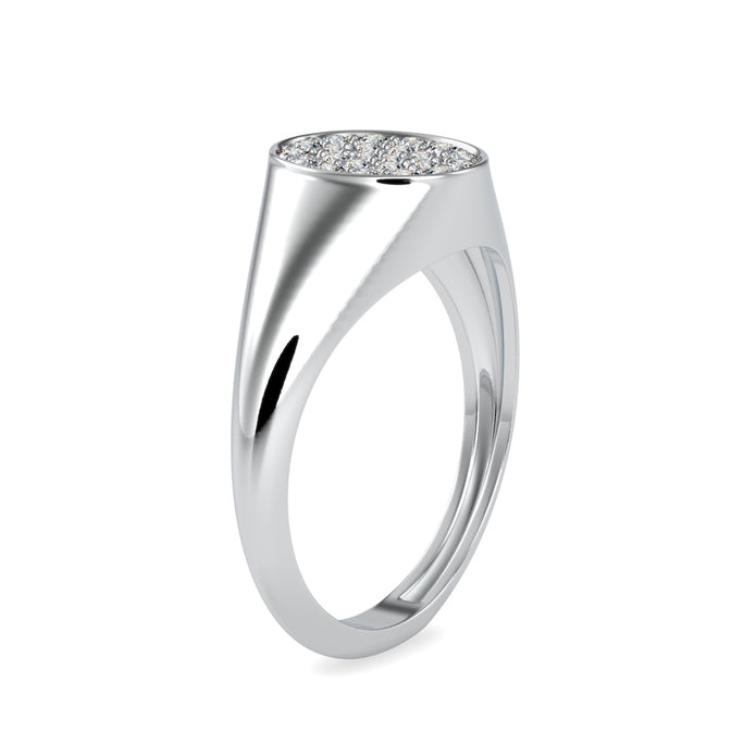 cluster bezel diamond ring in white gold