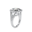 cushion bezel halo lab-grown diamond ring in white gold