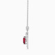 dolphin embrace red heart diamond necklace in white gold