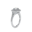 cushion double halo lab-grown diamond ring in white gold