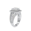 princess cut double halo lab-grown diamond ring in white gold
