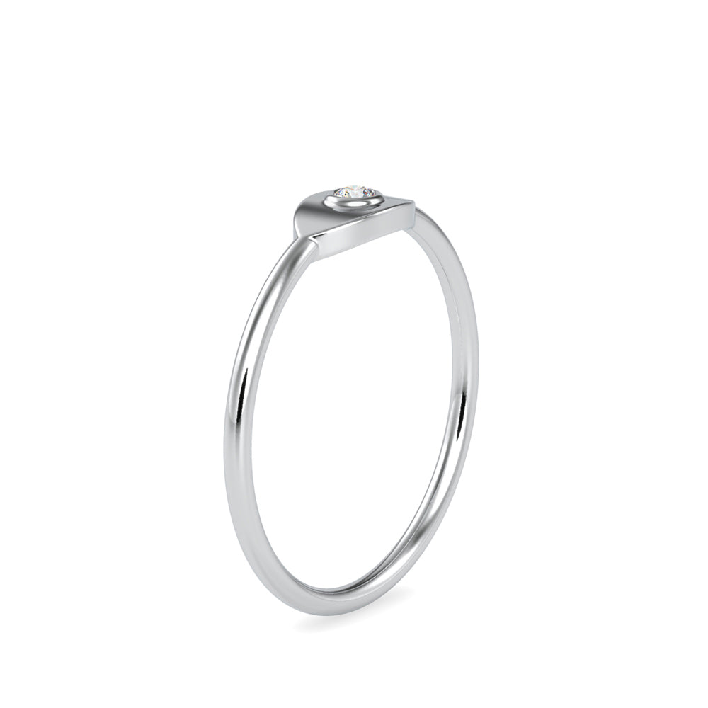 evil eye bezel diamond ring in white gold