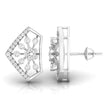 floral cluster diamond stud earrings in white gold